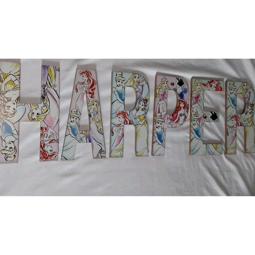 Disney Princess MDF Sign Wall Decor Letters *HARPER*  Initial Monogram - Picture 2 of 5